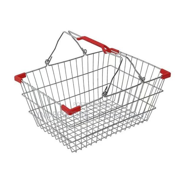 Supermarket Shopping Metal Wire Basket With Handles.