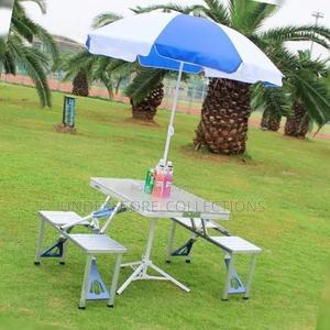 Outdoor Camping Table Folding Table 4 Chairs N Umbrella - thumbnail 2