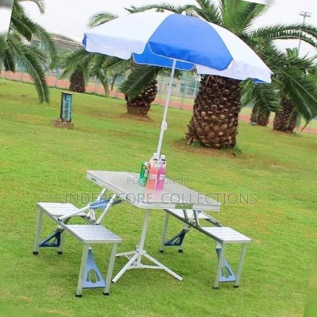 Outdoor Camping Table Folding Table 4 Chairs N Umbrella - main view