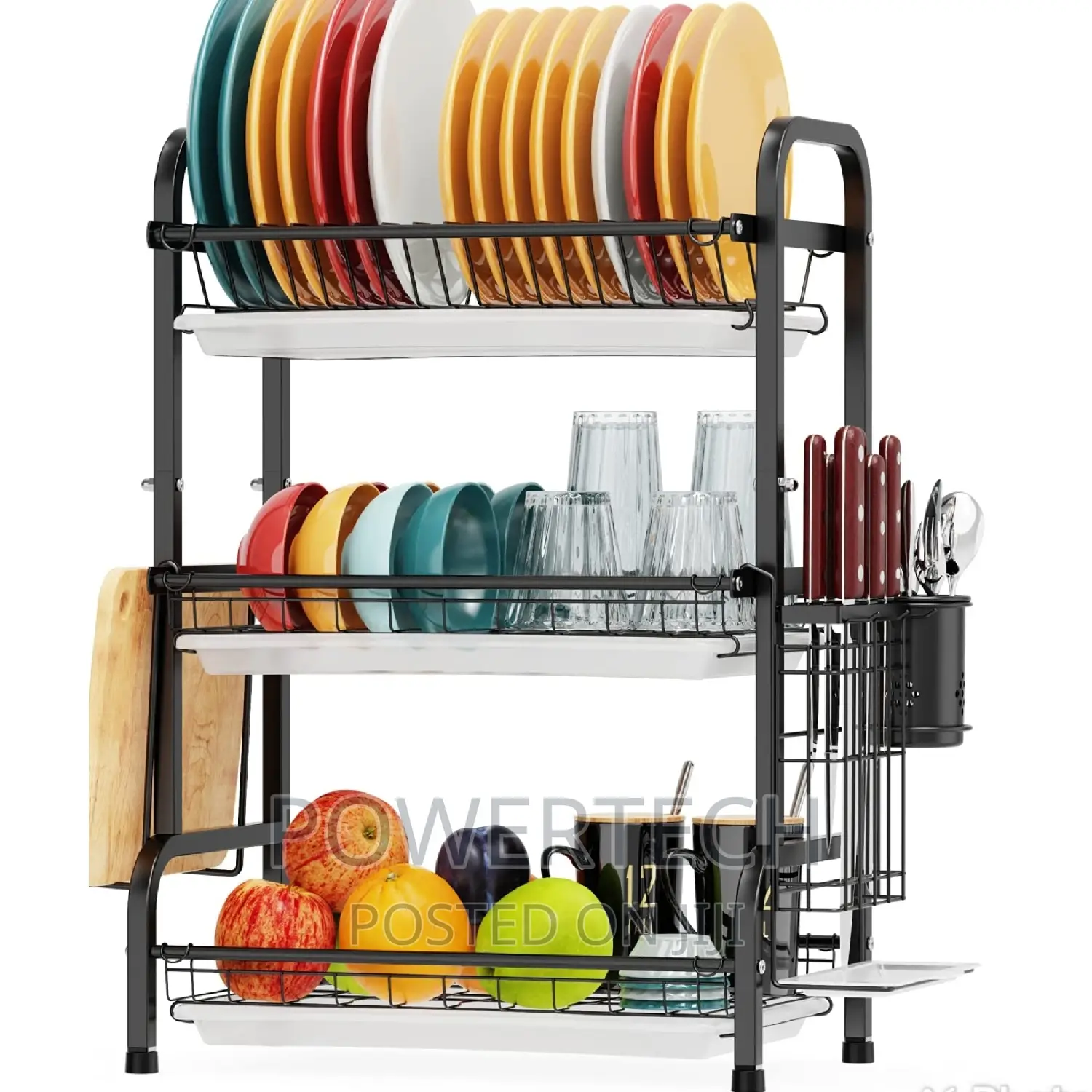 3 Tier Dish Drying Rack, Over Sink Drainer Shelf Utensils