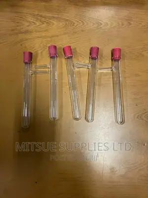 A Set of 5 Testube With Side Arm Rubber Stoppers