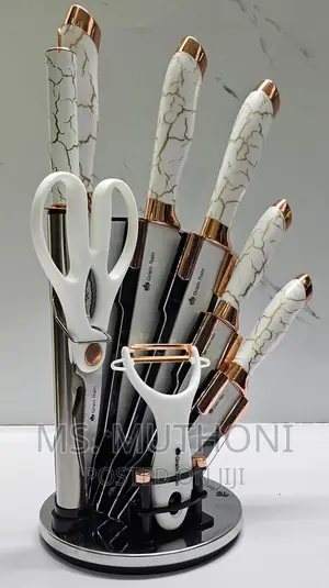 High Quality Marble Profile Heavy Stainless Steel 9pc Knif