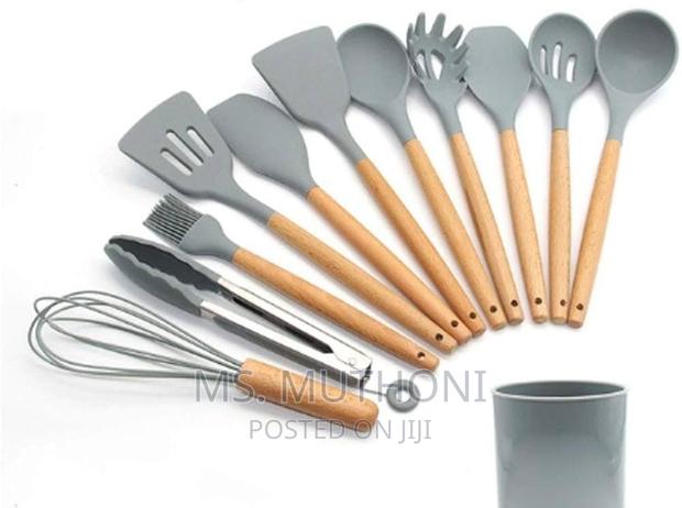 11pc Nonstick Silicon Cooking/Serving Spoon Set - main view