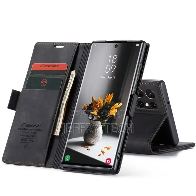 Samsung S22 Ultra 5G Flip Folio Case With Card Holders,Black