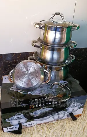 *Edenberg Stainless Sufurias* 8 PCS 2.1L 2.9 L3.9 L6.5 L