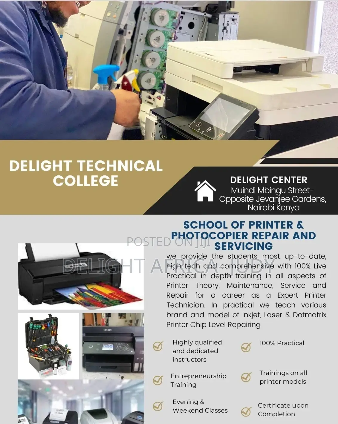 Printer Repair Classes at Delight Technical College