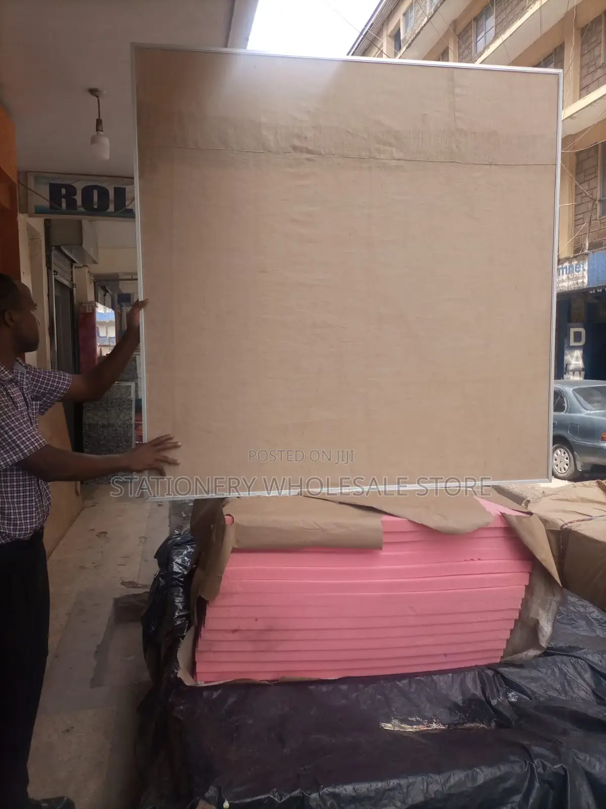 Noticeboard With Asian Fabric 5ft X 5ft Pinboard