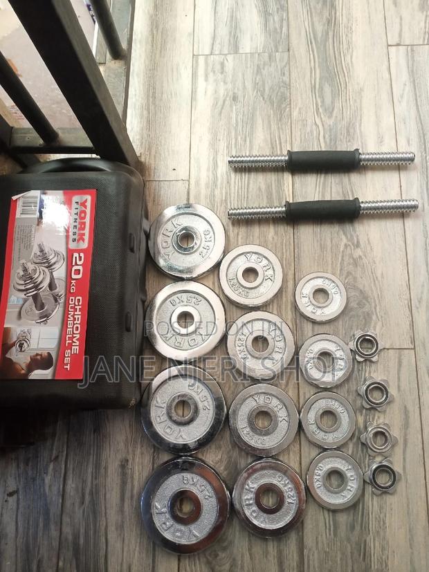 Chrome 20 Kg Dumbells Set