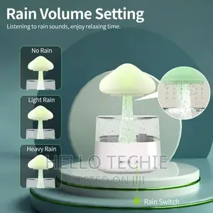 Mushroom Rain Dropper Air Diffuser Aroma With Led Lights
