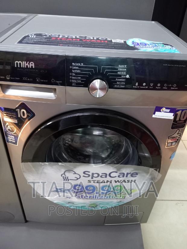 Washing Machine, 10kg, Fully Automatic, Front Load, Silver - main view