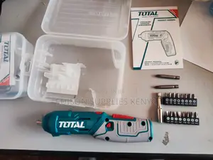 Total Cordless Screwdriver With Bits 4V Li-Ion Rechargeable