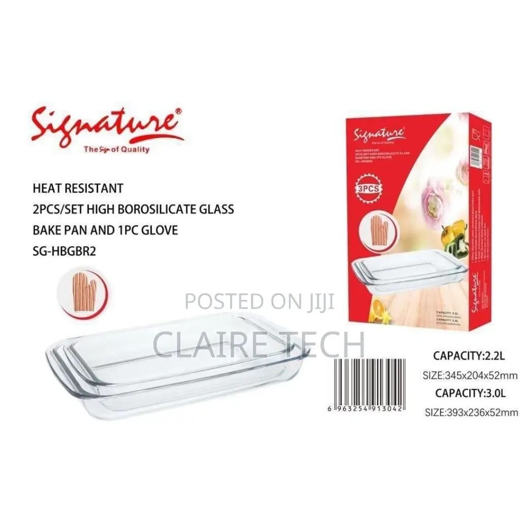Signature (SG-HBGBR2)Set of 2 Glass Baking Pans