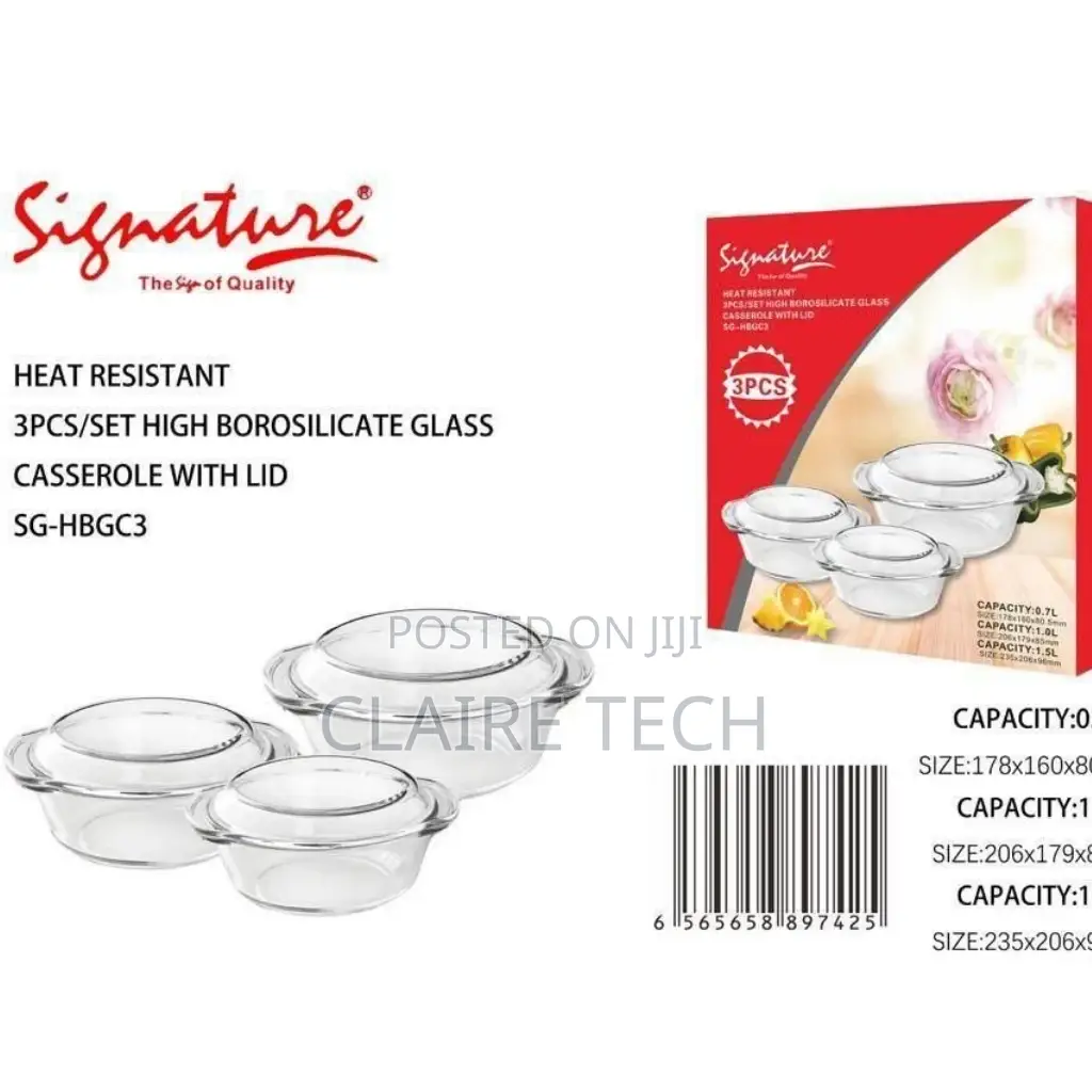 New Set of 3 Signature Casserole SG-HBGC3 