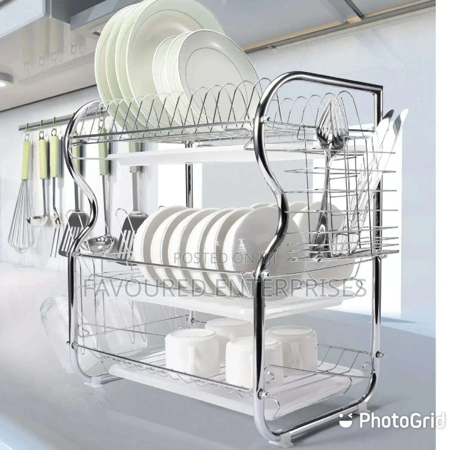 3 Layer Dish Rack Stainless