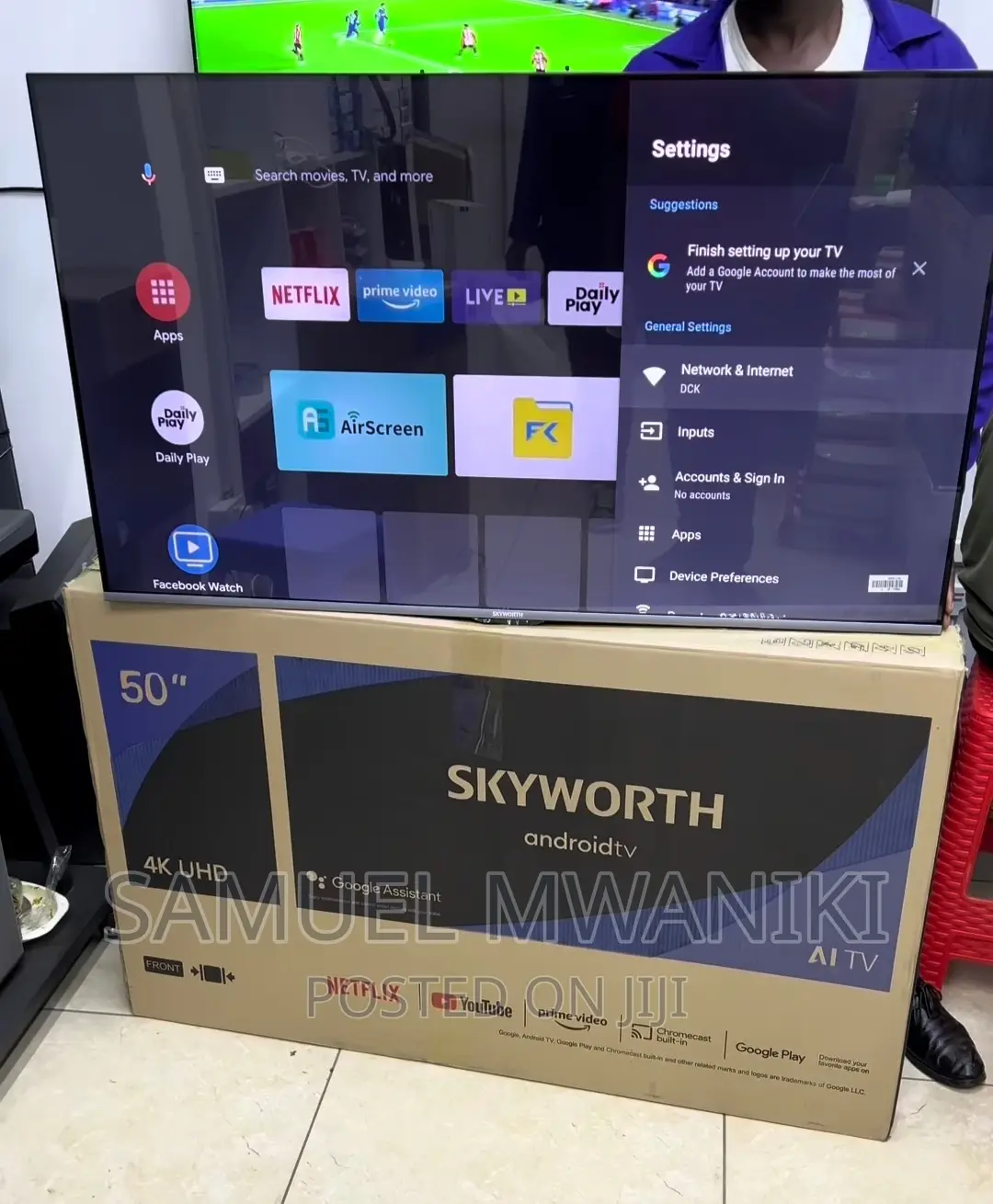 Skyworth 50′′ Uhd Smart Android Frameless Tv Netflix