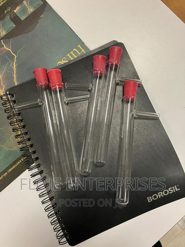 A Set of 5 Testtube With Side Arm and Stoppers