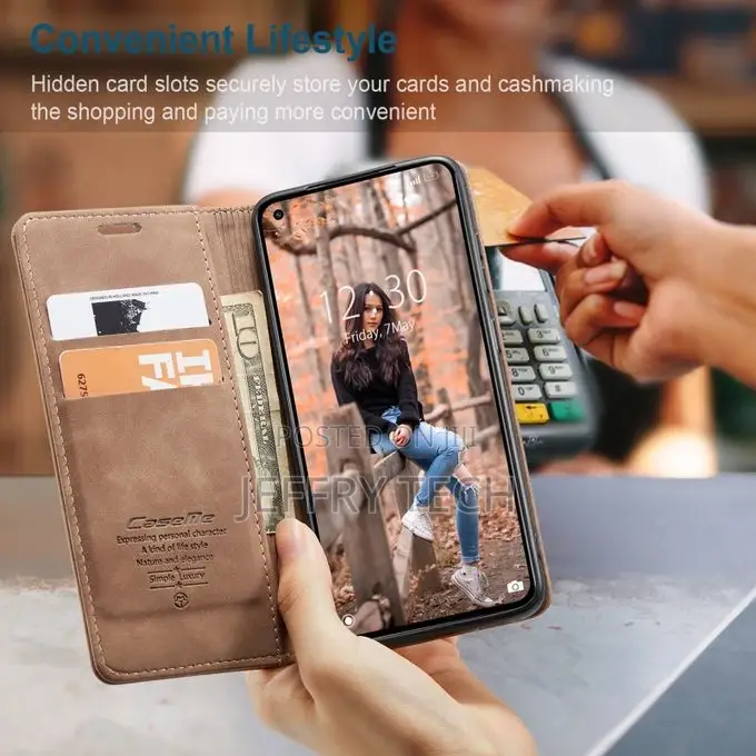 ZELFO Flip Cover Case for Xiaomi Mi 11 Lite - (Brown)