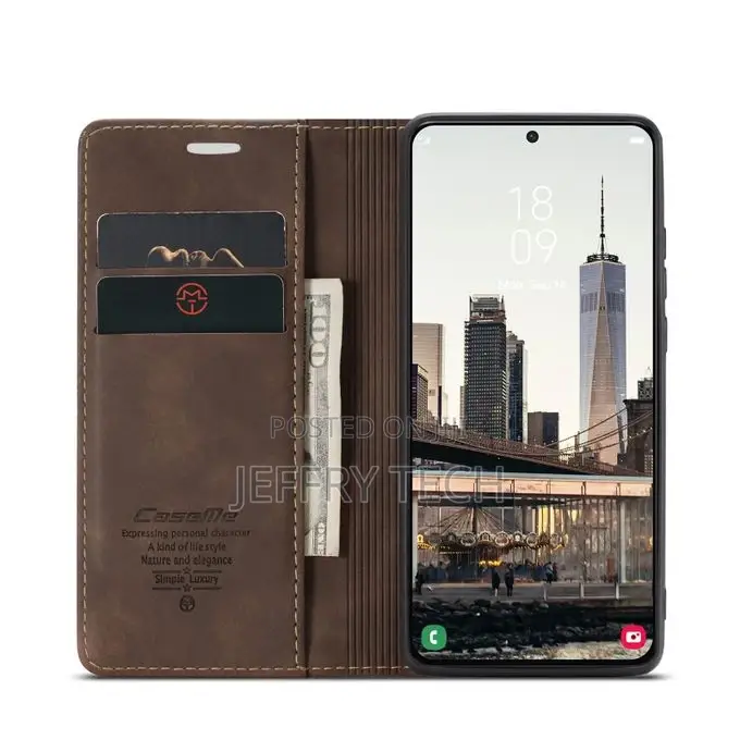 Leather Flip Wallet Back Cover Case for Samsung Galaxy S22+