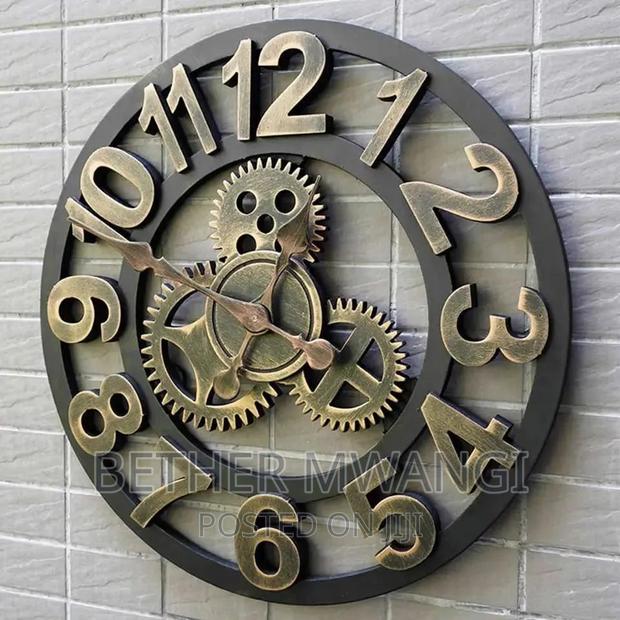 Elegant Gear Wall Clock Available