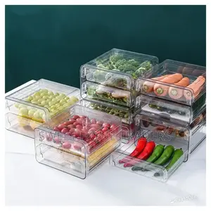 High Quality Double Layer Fridge Container With Drawer