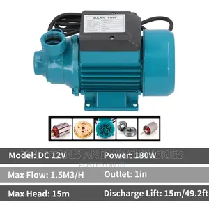 Solar Water Pump, DC 12V 180W, 1 Inch Outlet, 15m Head