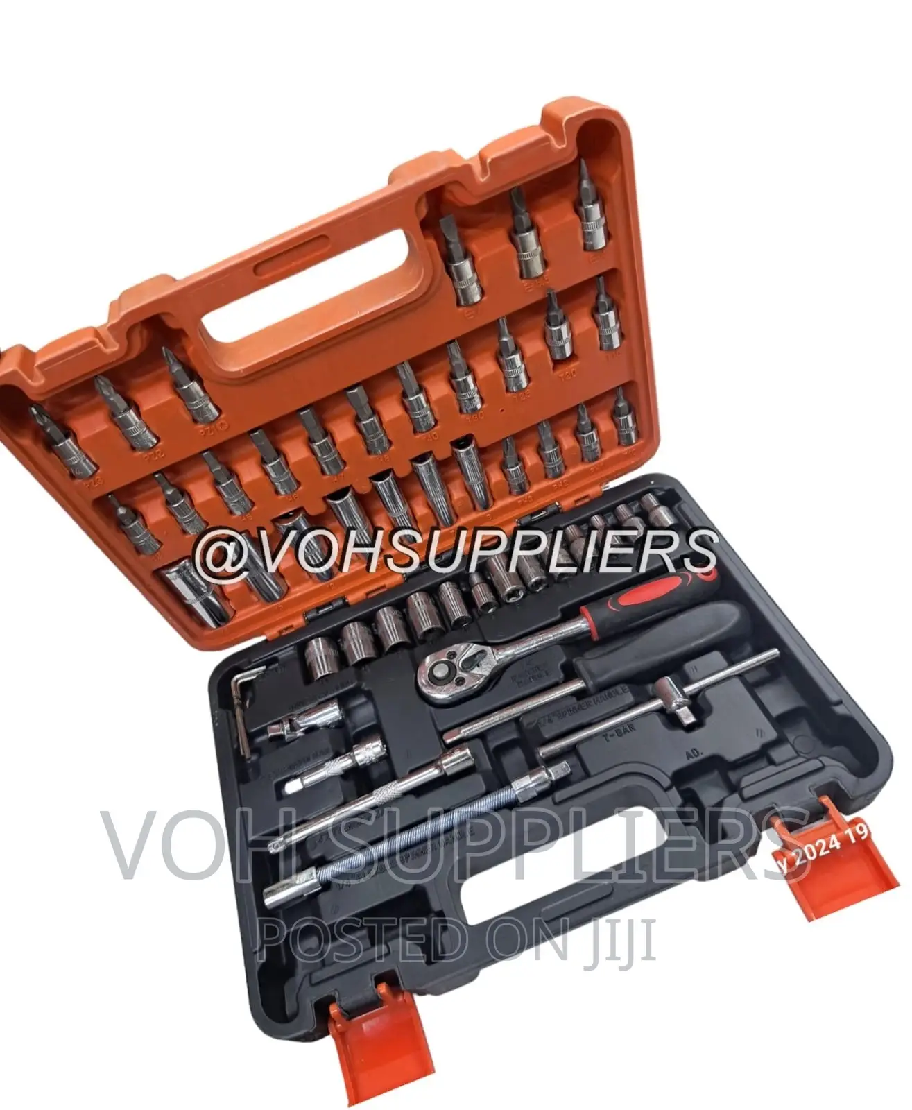 53 PCS 1/4 Inch Ratchet Socket Wrench Set Drive, With Bit So