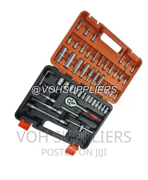 53 PCS 1/4 Inch Ratchet Socket Wrench Set Drive, With Bit So