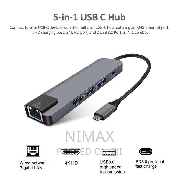 5-in-1 Usb C Hub Type-C Docking Station Adapter With  - thumbnail 2