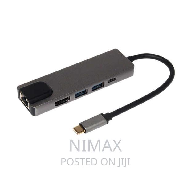 Type C to HDTV 5 in 1 Lan+Type-C+USB 3.0 Adapter Usb Hub - thumbnail 7