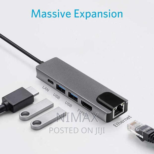 Type C to HDTV 5 in 1 Lan+Type-C+USB 3.0 Adapter Usb Hub - thumbnail 6