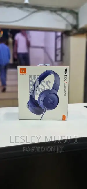 JBL Tune 500 Pure Bass Sound Wired Headphones (Blue)