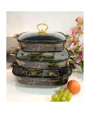 Set of 3 Ceramic Serving Bowls/Chaffing Dishes