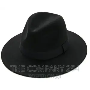 Free Shipping Black Fedora Hat Unisex Wide Brim Jazz Top Hat