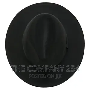 Free Shipping Black Fedora Hat Unisex Wide Brim Jazz Top Hat