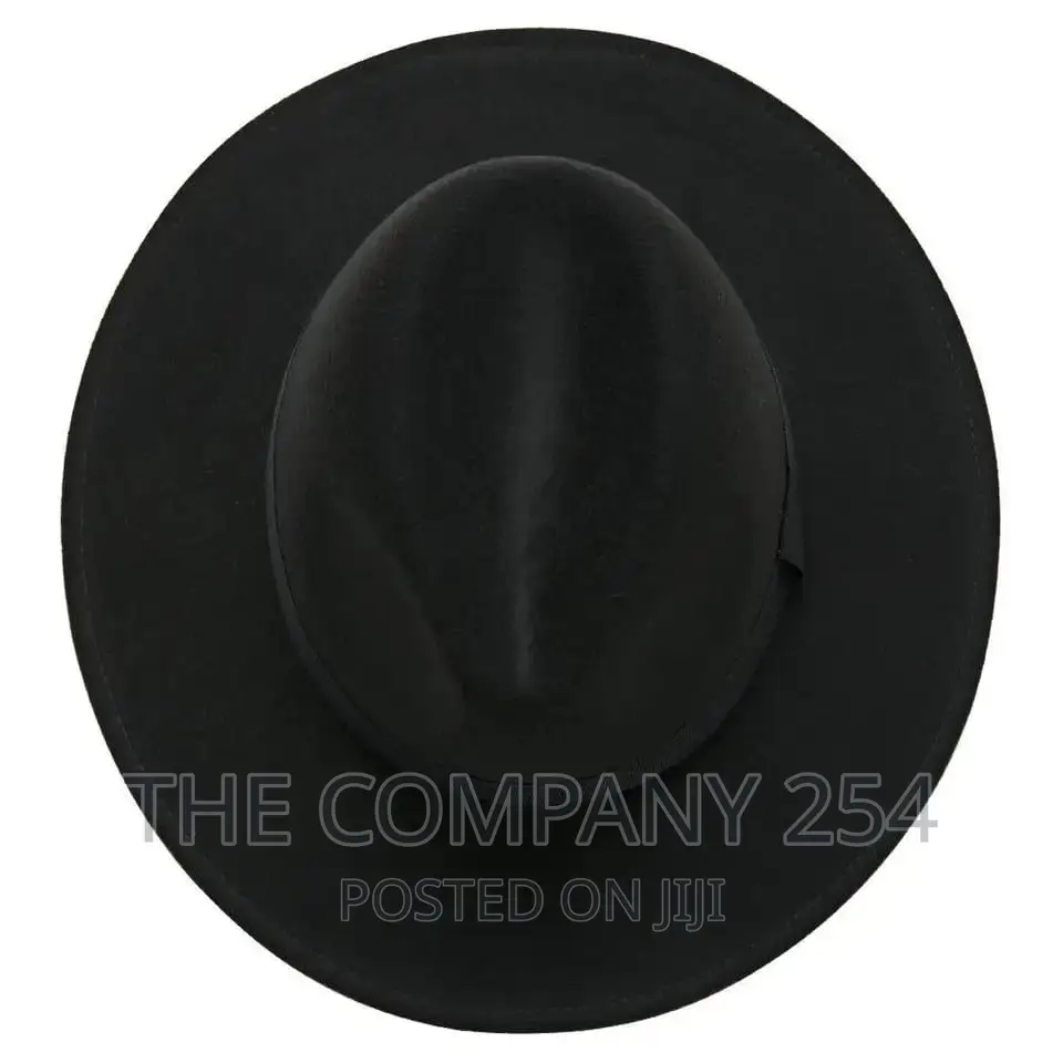 Free Shipping Black Fedora Hat Unisex Wide Brim Jazz Top Hat