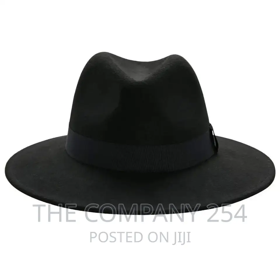 Free Shipping Black Fedora Hat Unisex Wide Brim Jazz Top Hat