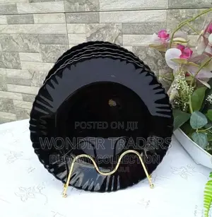 6 PCS Plate Round Black