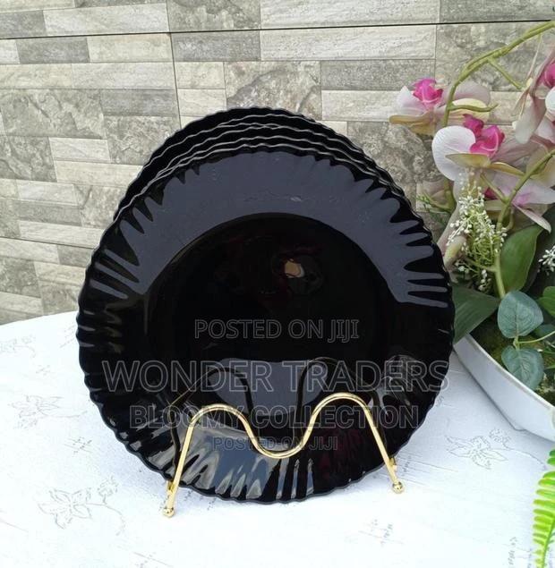6 PCS Plate Round Black