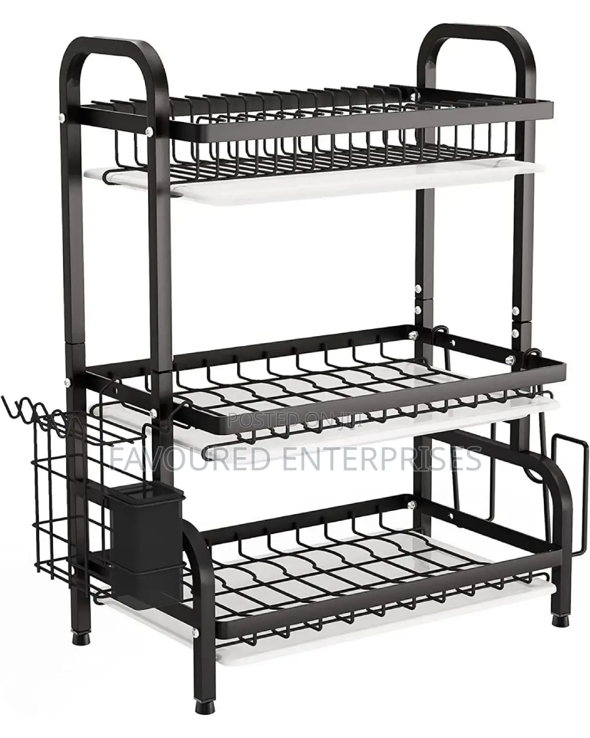 3 Layer Advanced Dish Rack Black Mettalic