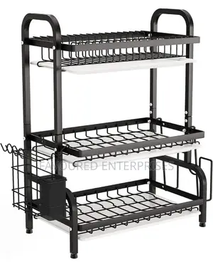 3 Layer Advanced Dish Rack Black Mettalic