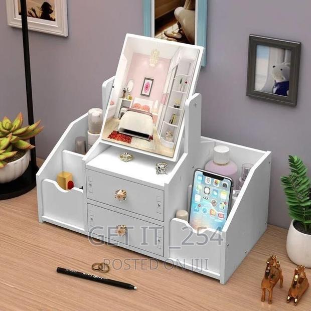 Cosmetic/Make Up Mirror Organizer Available White - main view