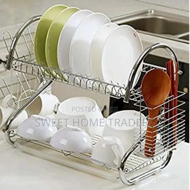 Tier Dish Rack Stainless Steel, With Drain Board