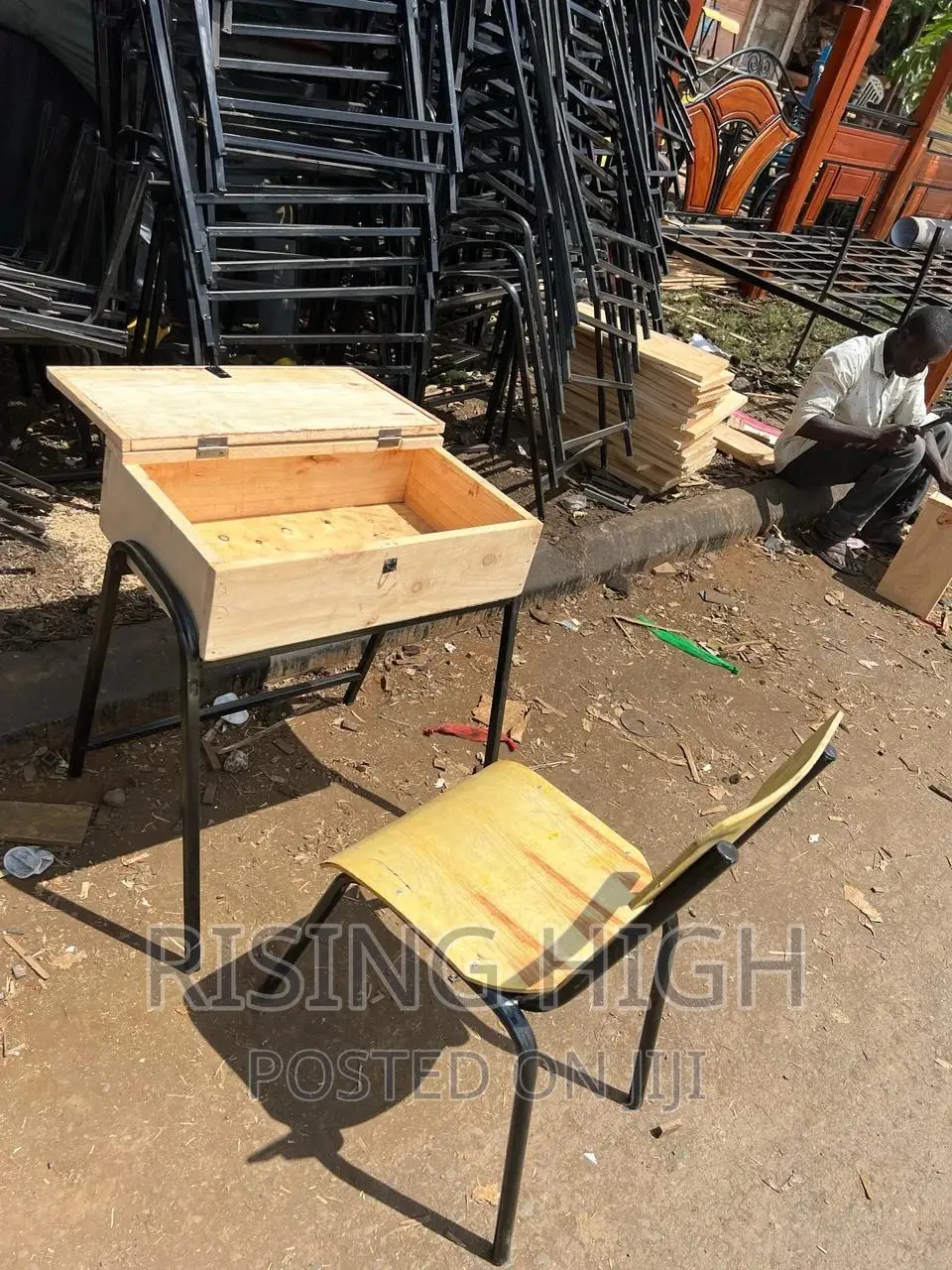 School Lockers and Chairs.