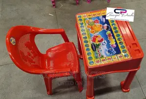 Children Plastic Study Desk With Chair.