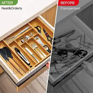Multifunctional Bamboo Drawer Organizer