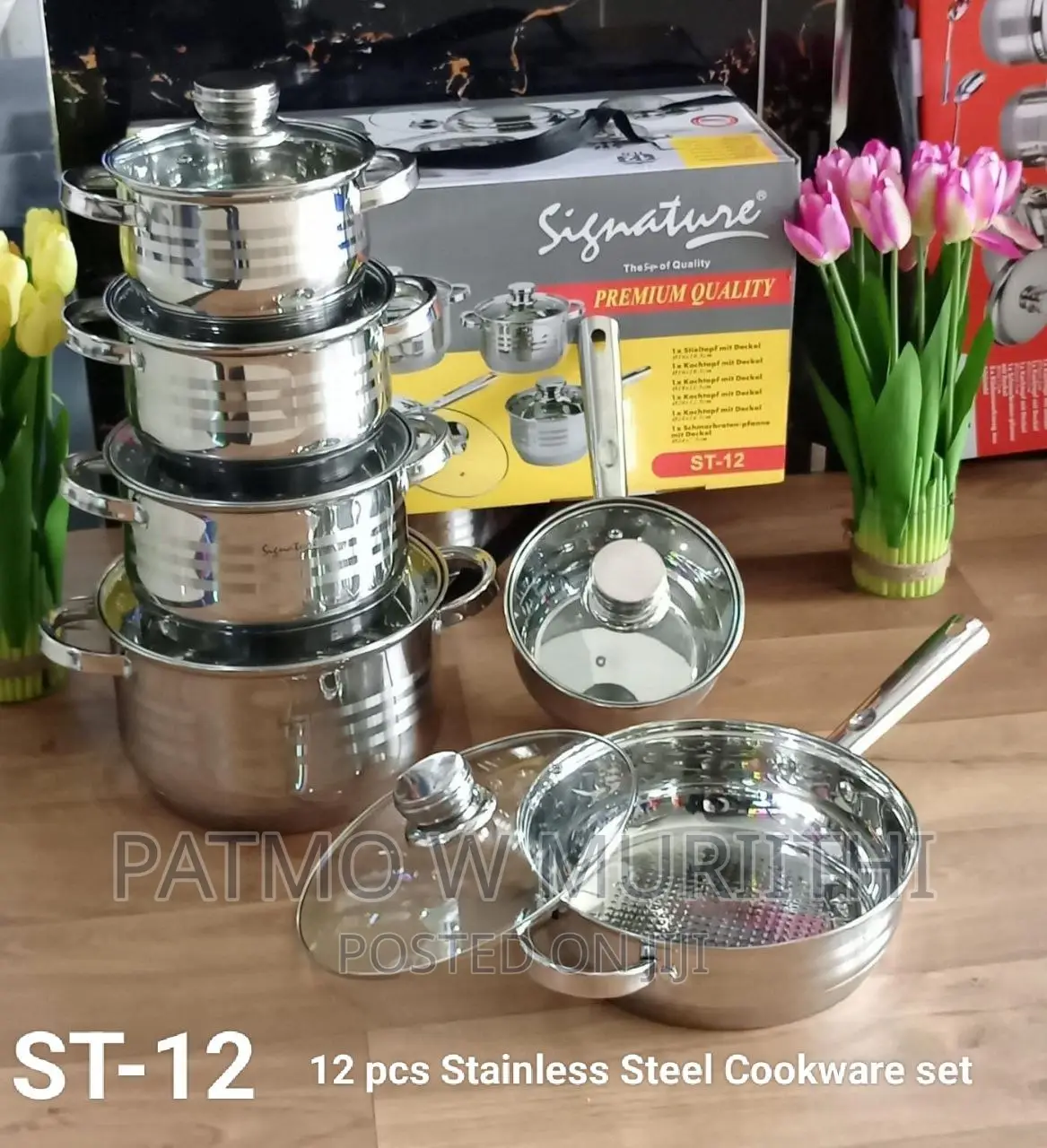 Signature Stainless Steel Induction Sufuria/Cookware 12pcs