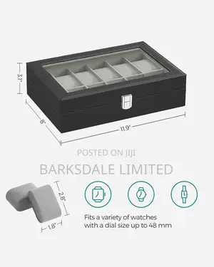 Watch Display Holder Organizer Box Case Jewelry 12 Pod Black
