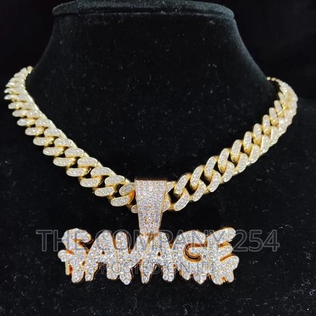 Men Women Hip Hop Letter Pendant Necklace Cuban Chain .