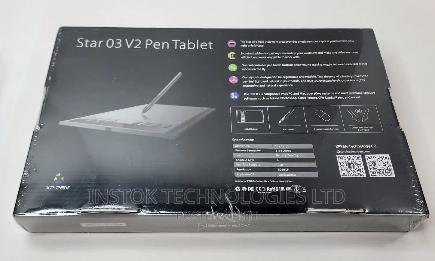 XP-PEN Star03 V2 Drawing Tablet 12 Inch With 8 Hot Keys