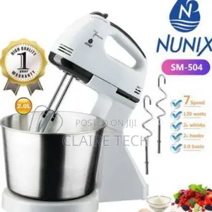 Nunix Hand Mixer With Stainless Steel Bowl 